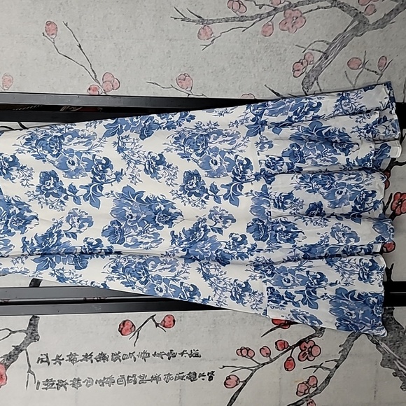 Reformation Nikita Olympia Blue White Floral Print Dress Size 10 - Picture 5 of 12